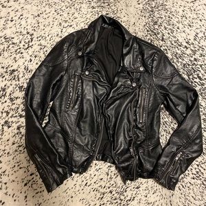 Free People classic faux leather moto jacket